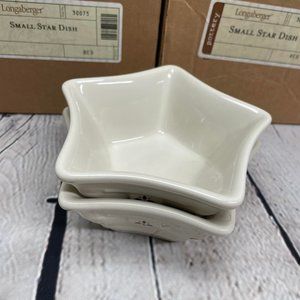 Longaberger Red Small Star Dish Set/2